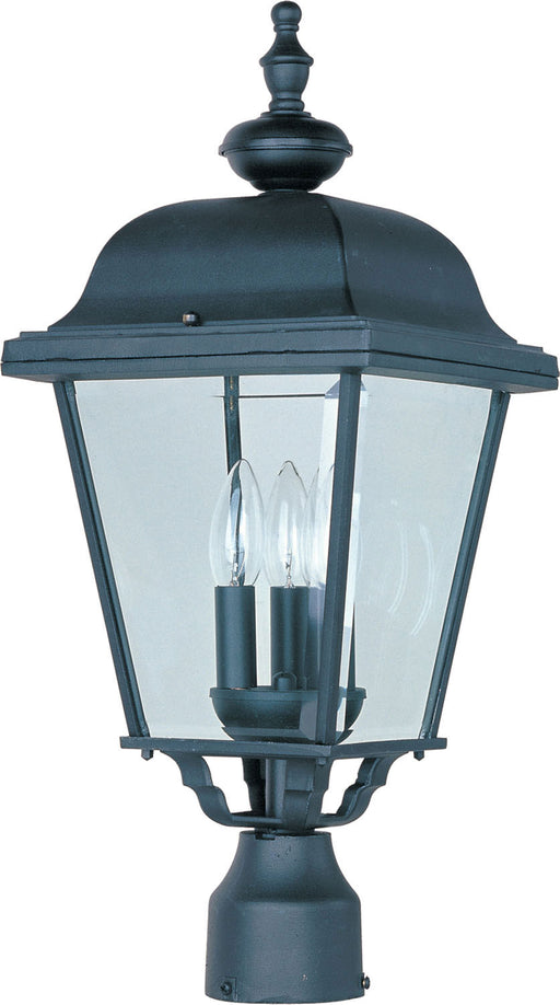 Maxim - 3008BK - Three Light Outdoor Pole/Post Lantern - Builder Cast - Black