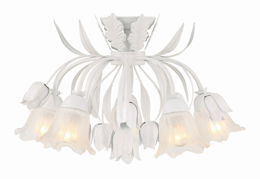 Crystorama - 4810-WW - Five Light Semi Flush Mount - Southport - Wet White