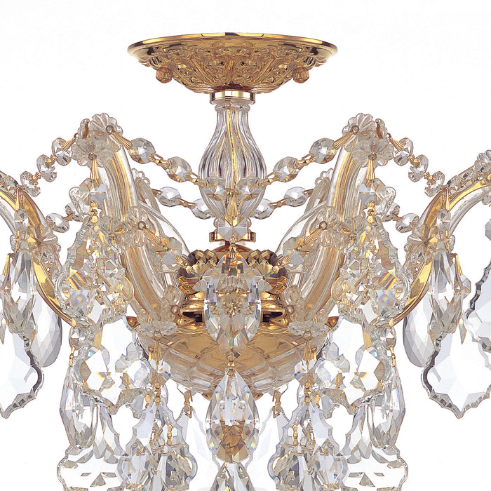 Crystorama - 4430-GD-CL-MWP - Three Light Semi Flush Mount - Maria Theresa - Gold