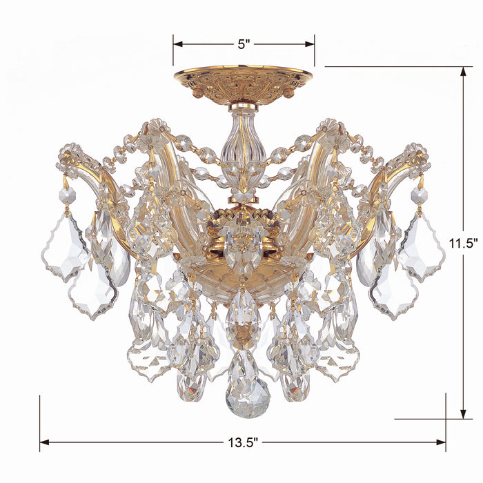 Crystorama - 4430-GD-CL-MWP - Three Light Semi Flush Mount - Maria Theresa - Gold