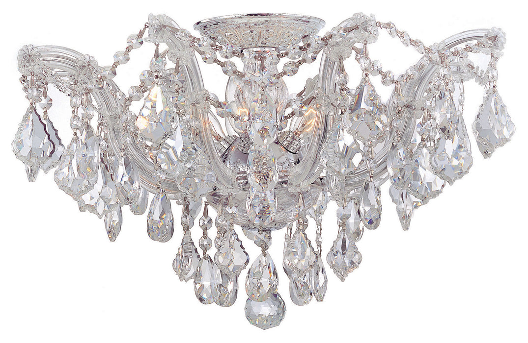 Crystorama - 4437-CH-CL-MWP - Five Light Semi Flush Mount - Maria Theresa - Polished Chrome