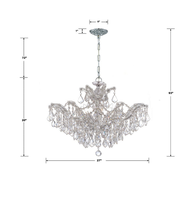 Crystorama - 4439-CH-CL-MWP - Six Light Chandelier - Maria Theresa - Polished Chrome