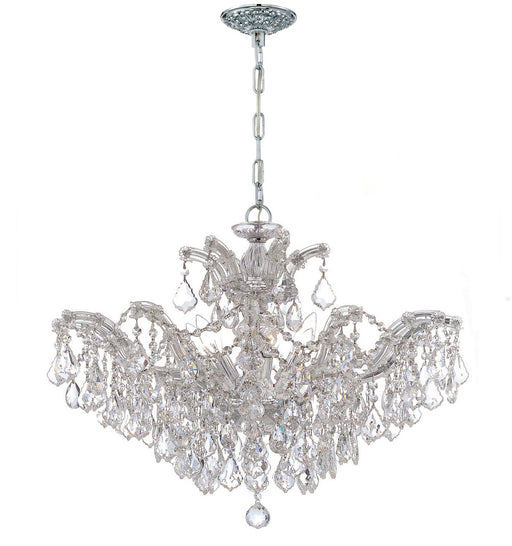 Crystorama - 4439-CH-CL-MWP - Six Light Chandelier - Maria Theresa - Polished Chrome