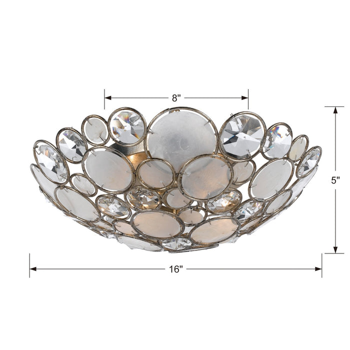 Crystorama - 524-SA - Three Light Flush Mount - Palla - Antique Silver