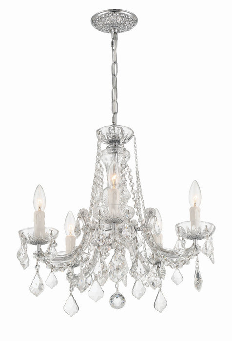 Crystorama - 4476-CH-CL-MWP - Five Light Mini Chandelier - Maria Theresa - Polished Chrome