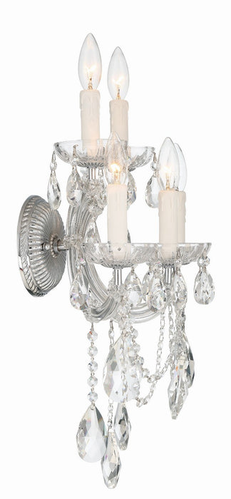 Crystorama - 4425-CH-CL-MWP - Five Light Wall Sconce - Maria Theresa - Polished Chrome