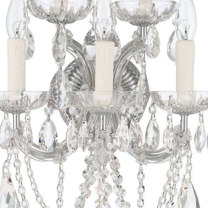 Crystorama - 4425-CH-CL-MWP - Five Light Wall Sconce - Maria Theresa - Polished Chrome