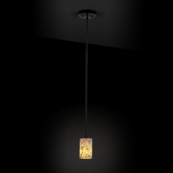 Justice Designs - ALR-8815-10-MBLK - One Light Pendant - Alabaster Rocks - Matte Black