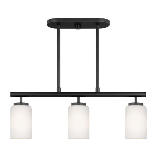 Generation Lighting. - 66160-112 - Three Light Island Pendant - Oslo - Midnight Black