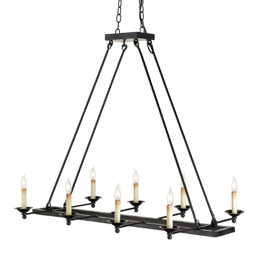 Currey and Company - 9816 - Eight Light Chandelier - Houndslow - Satin Black