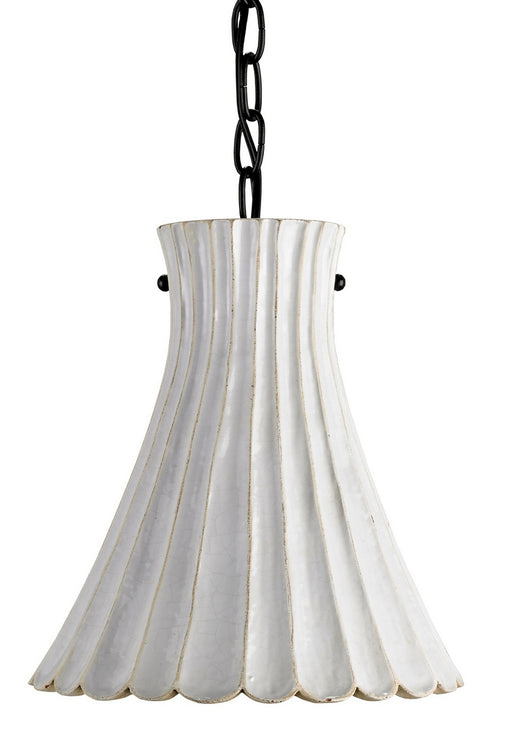 Currey and Company - 9901 - One Light Pendant - Jazz - Satin Black/White Crackle