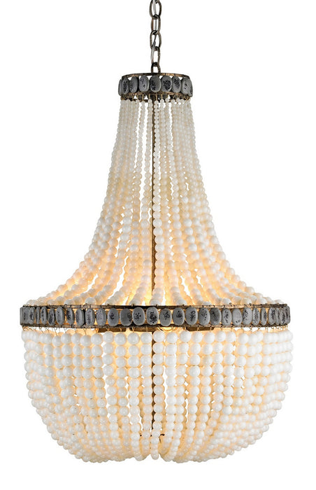 Currey and Company - 9970 - Three Light Chandelier - Marjorie Skouras - Pyrite Bronze/Cream/Gray