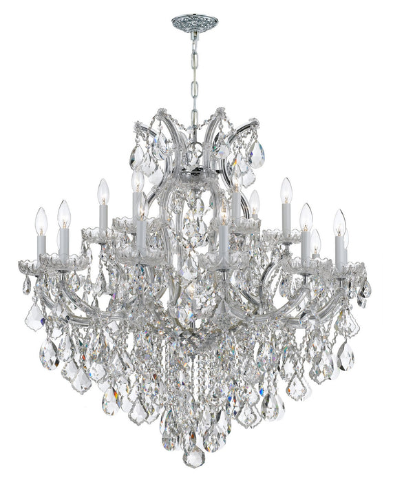 Crystorama - 4418-CH-CL-MWP - 19 Light Chandelier - Maria Theresa - Polished Chrome