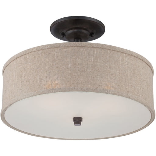 Quoizel - CRA1717MC - Three Light Semi-Flush Mount - Cloverdale - Mottled Cocoa