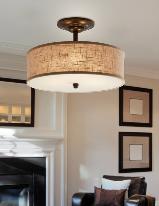 Quoizel - CRA1717MC - Three Light Semi-Flush Mount - Cloverdale - Mottled Cocoa