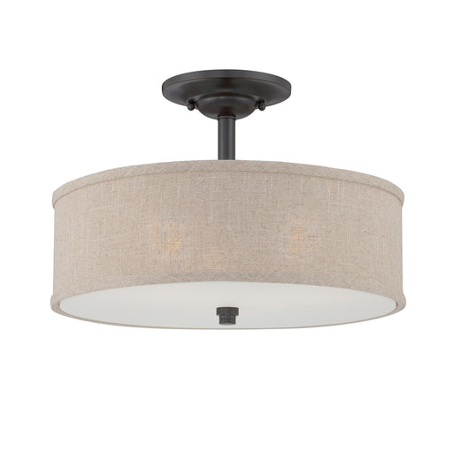 Quoizel - CRA1717MC - Three Light Semi-Flush Mount - Cloverdale - Mottled Cocoa