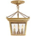 Visual Comfort Signature - SL 5870HAB - Three Light Semi-Flush Mount - Semi Flush Cornice - Hand-Rubbed Antique Brass