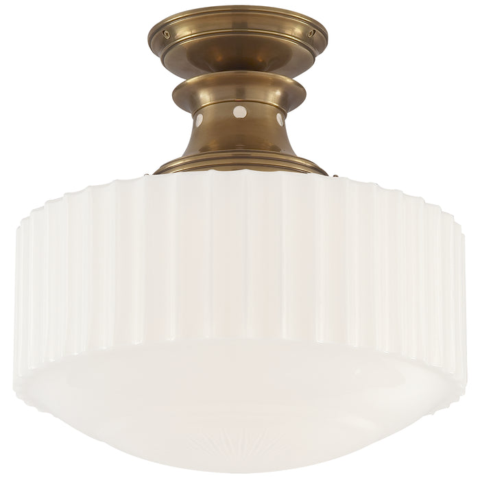 Visual Comfort Signature - TOB 5150HAB-WG - One Light Flush Mount - Milton Road - Hand-Rubbed Antique Brass