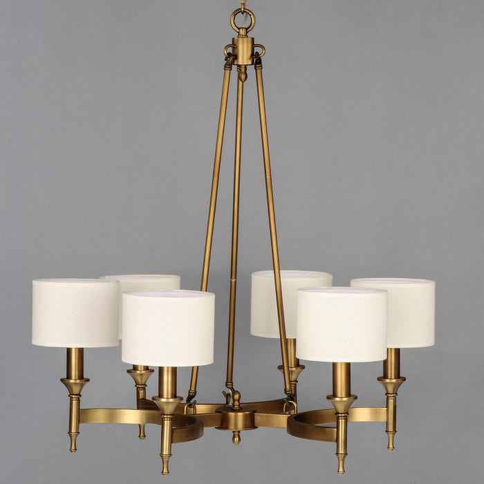 Maxim - 22375OMNAB - Six Light Chandelier - Fairmont - Natural Aged Brass