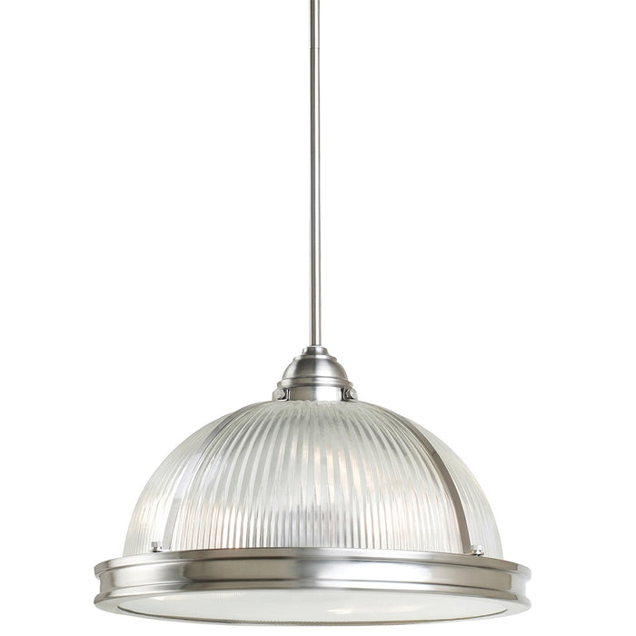 Generation Lighting. - 65062-962 - Three Light Pendant - Pratt Street Prismatic - Brushed Nickel