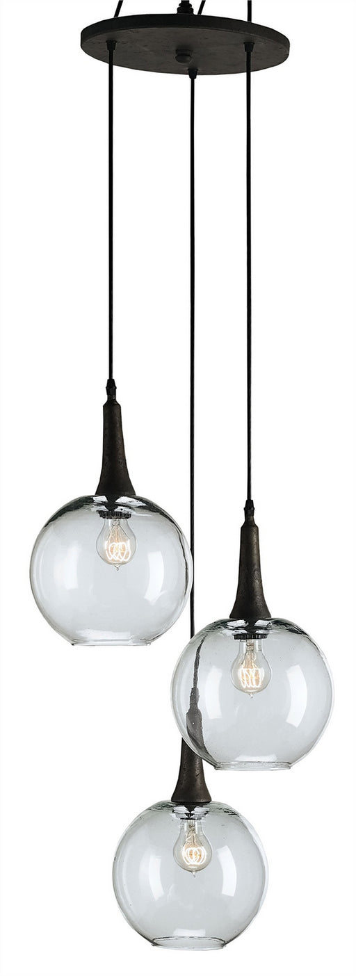 Currey and Company - 9969 - Three Light Pendant - Beckett - Emery Rust