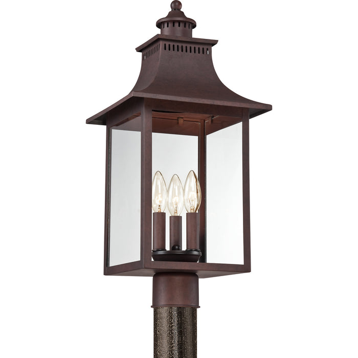 Quoizel - CCR9010CU - Three Light Outdoor Post Lantern - Chancellor - Copper Bronze