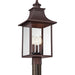 Quoizel - CCR9010CU - Three Light Outdoor Post Lantern - Chancellor - Copper Bronze