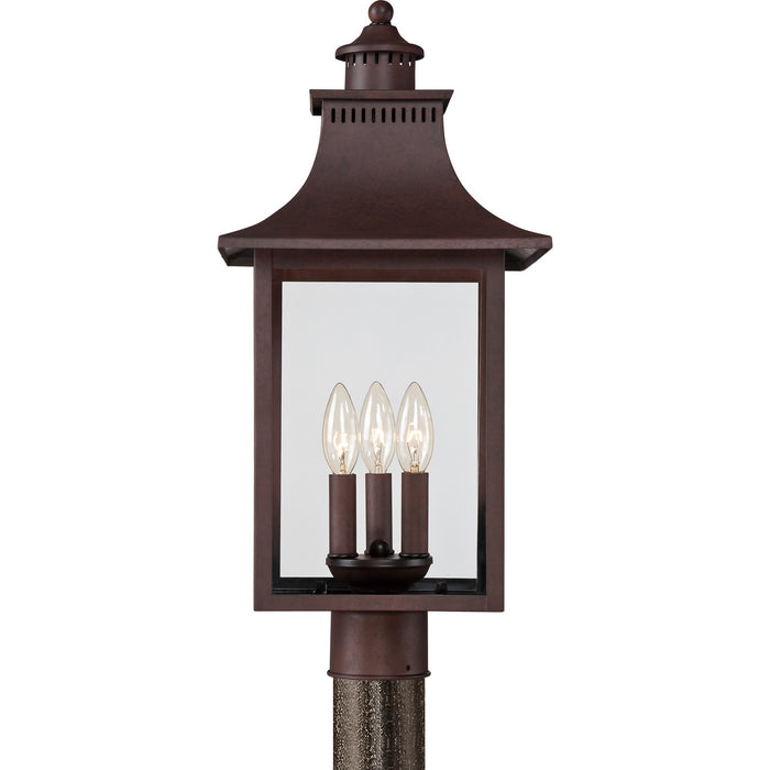 Quoizel - CCR9010CU - Three Light Outdoor Post Lantern - Chancellor - Copper Bronze