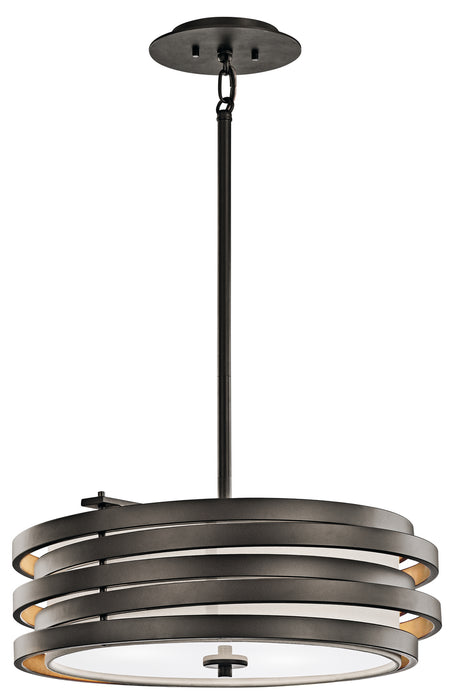 Kichler - 43301OZ - Three Light Pendant - Roswell - Olde Bronze