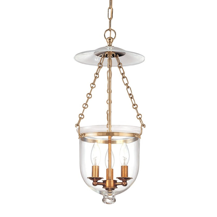 Hudson Valley - 252-AGB-C1 - Three Light Pendant - Hampton - Aged Brass