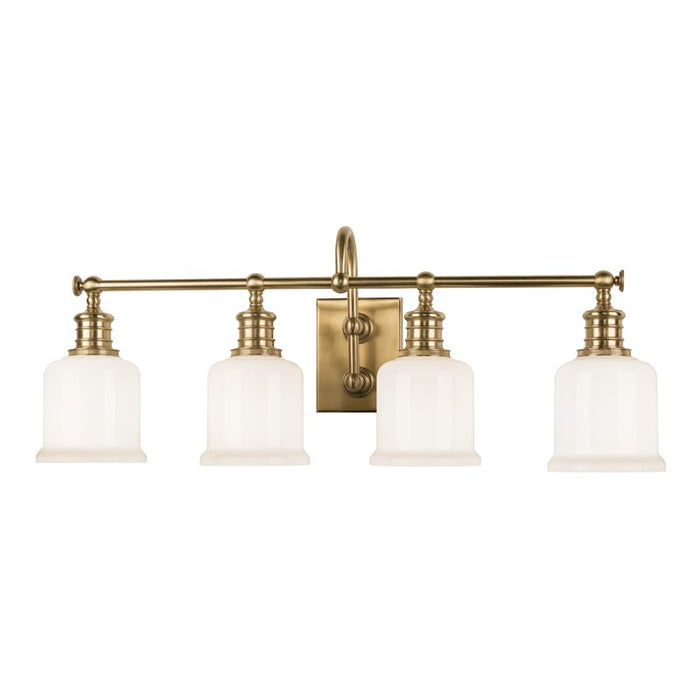 Hudson Valley - 1974-AGB - Four Light Bath Bracket - Keswick - Aged Brass