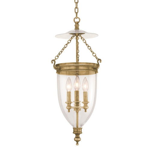 Hudson Valley - 142-AGB - Three Light Pendant - Hanover - Aged Brass