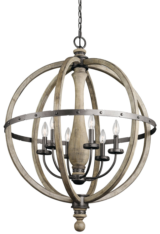 Kichler - 43327DAG - Six Light Chandelier - Evan - Distressed Antique Gray