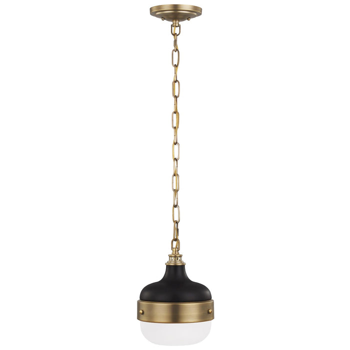 Generation Lighting. - P1282DAB/MB - One Light Pendant - Cadence - Dark Antique Brass / Matte Black