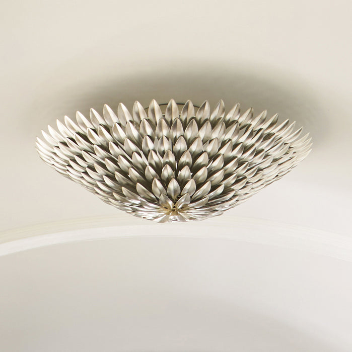 Crystorama - 507-SA - Six Light Flush Mount - Broche - Antique Silver