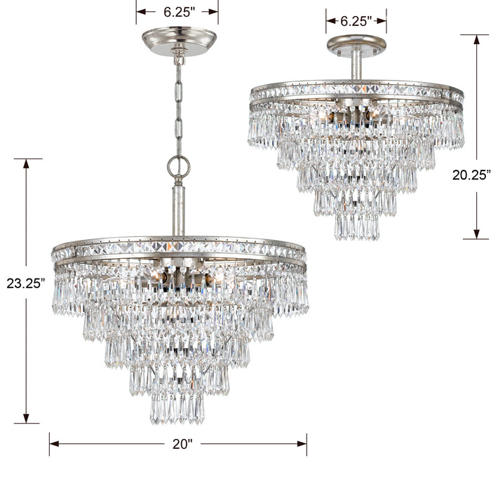 Crystorama - 5264-OS-CL-MWP - Seven Light Chandelier - Mercer - Olde Silver