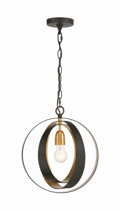 Crystorama - 580-EB-GA - One Light Mini Chandelier - Luna - English Bronze / Antique Gold