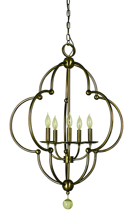 Framburg - 1162 AB - Five Light Chandelier - Quatrefoil - Antique Brass