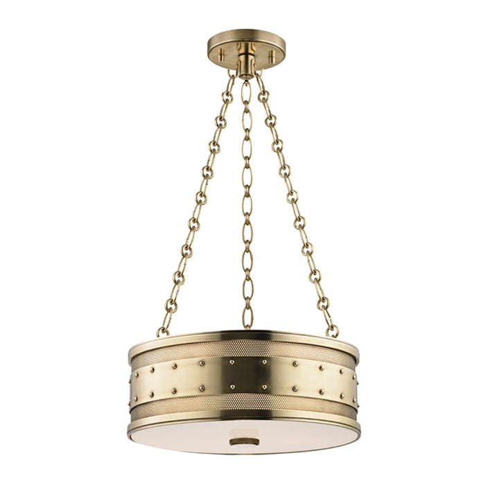 Hudson Valley - 2216-AGB - Three Light Pendant - Gaines - Aged Brass