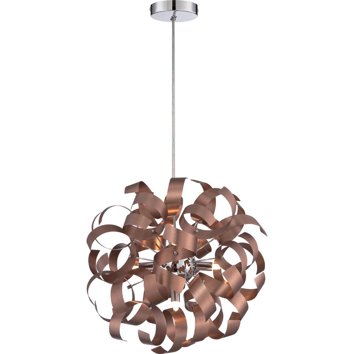 Quoizel - RBN2817SG - Five Light Pendant - Ribbons - Satin Copper