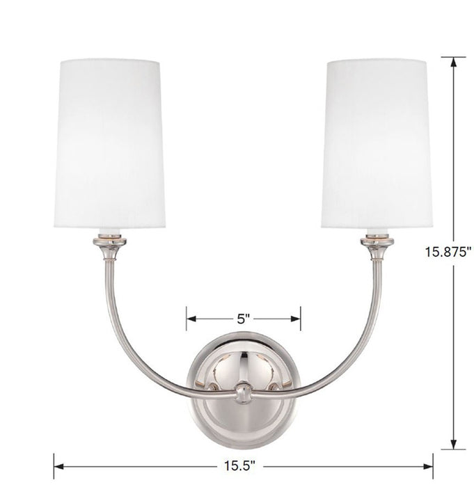 Crystorama - 2242-PN - Two Light Wall Sconce - Sylvan - Polished Nickel