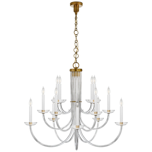 Visual Comfort Signature - ARN 5116HAB-CG - 15 Light Chandelier - Wharton - Hand-Rubbed Antique Brass