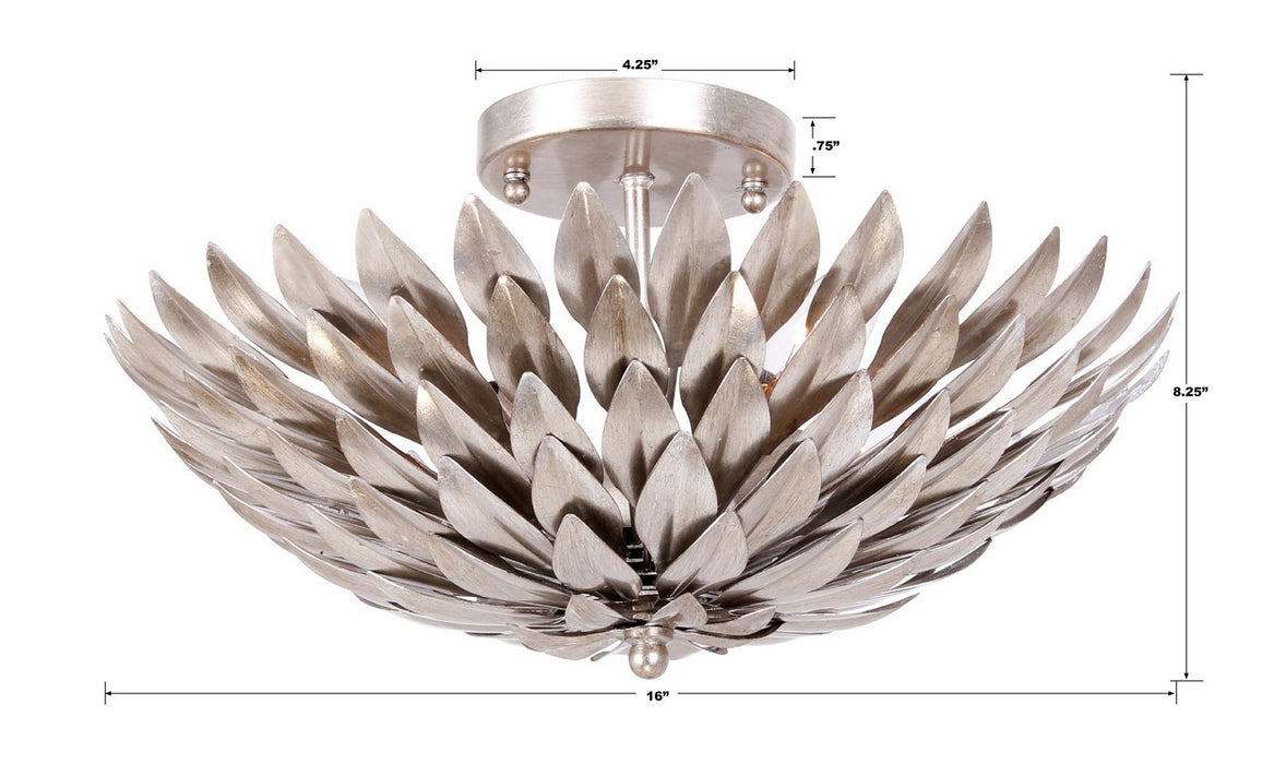 Crystorama - 505-SA - Four Light Semi Flush Mount - Broche - Antique Silver