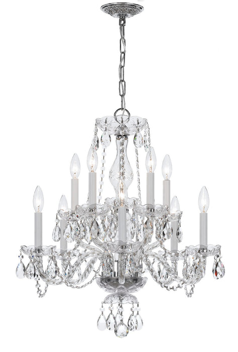 Crystorama - 5080-CH-CL-MWP - Ten Light Chandelier - Traditional Crystal - Polished Chrome