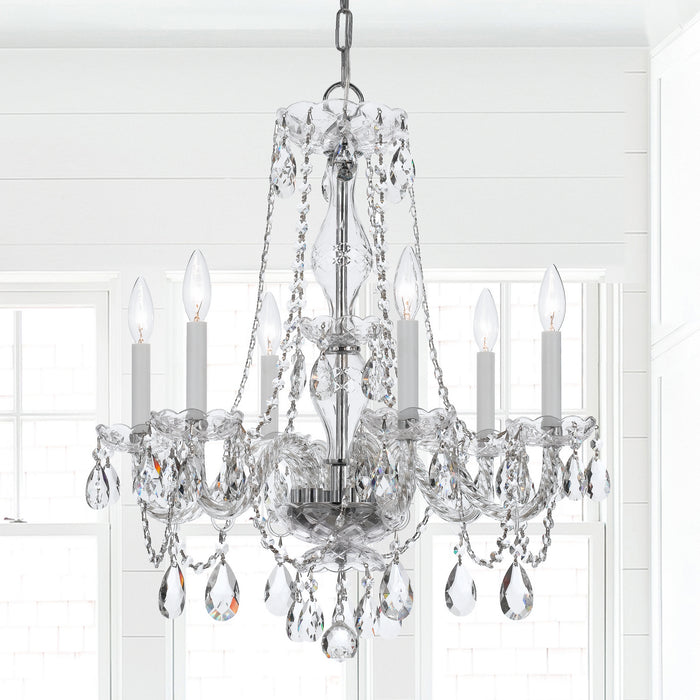 Crystorama - 5086-CH-CL-MWP - Six Light Chandelier - Traditional Crystal - Polished Chrome