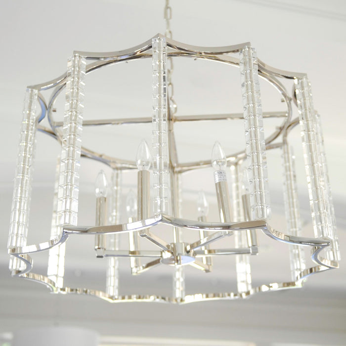 Crystorama - 8856-PN - Six Light Chandelier - Carson - Polished Nickel