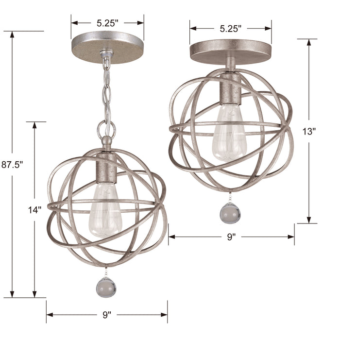 Crystorama - 9220-OS - One Light Pendant - Solaris - Olde Silver