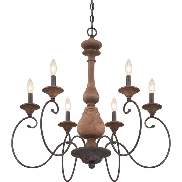 Quoizel - ABN5006RK - Six Light Chandelier - Auburn - Rustic Black