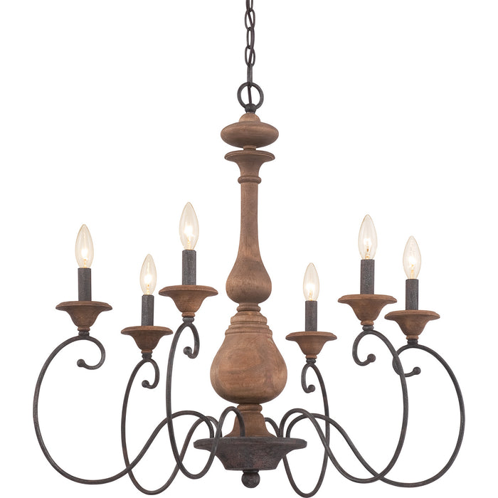 Quoizel - ABN5006RK - Six Light Chandelier - Auburn - Rustic Black