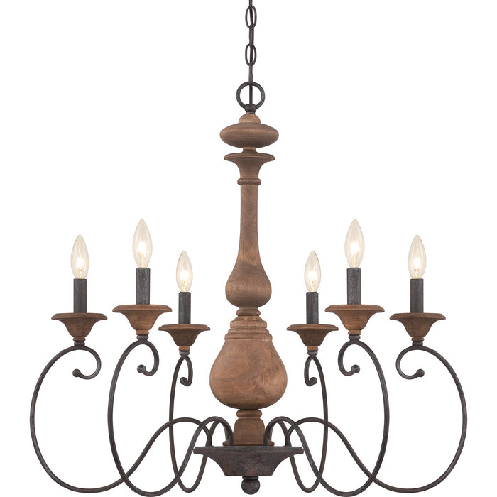 Quoizel - ABN5006RK - Six Light Chandelier - Auburn - Rustic Black